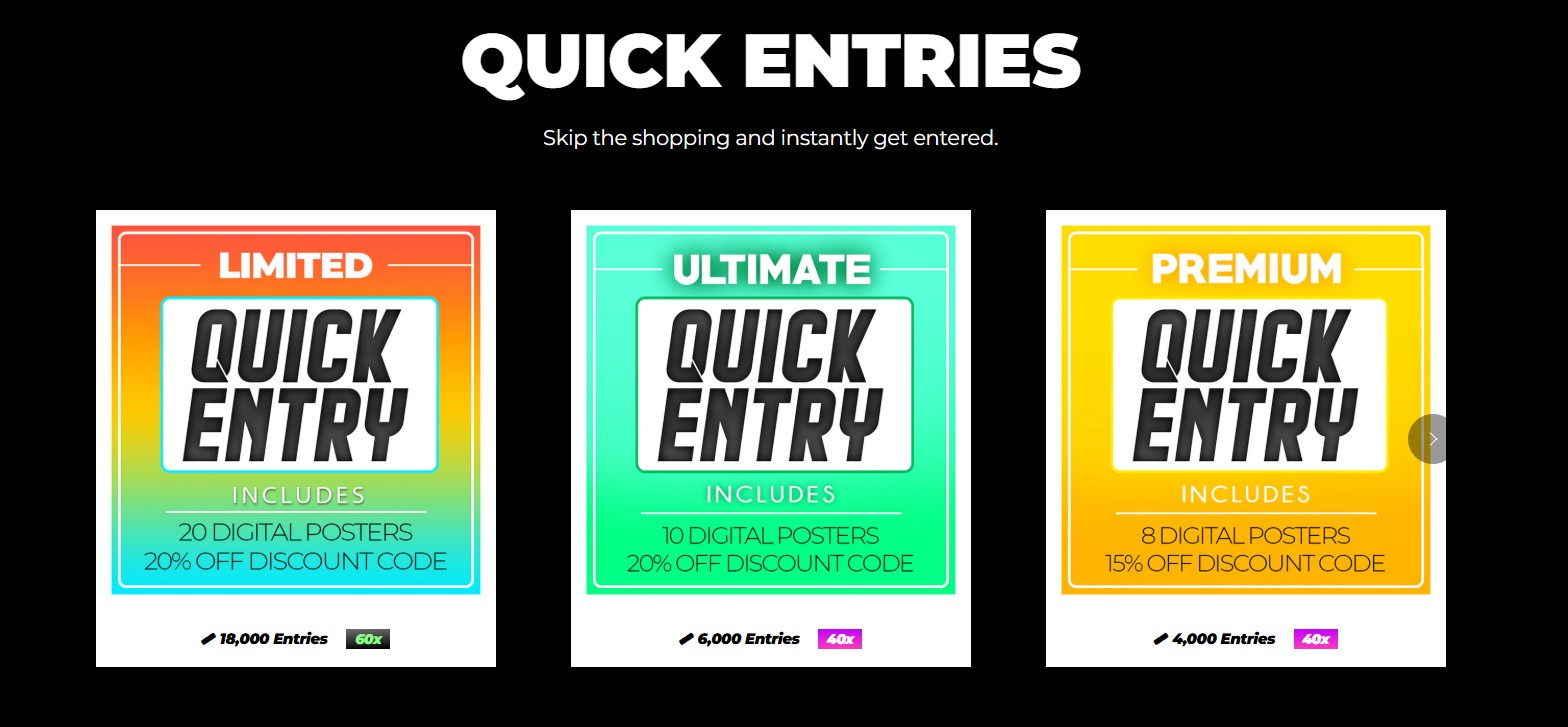 Car giveaways entry