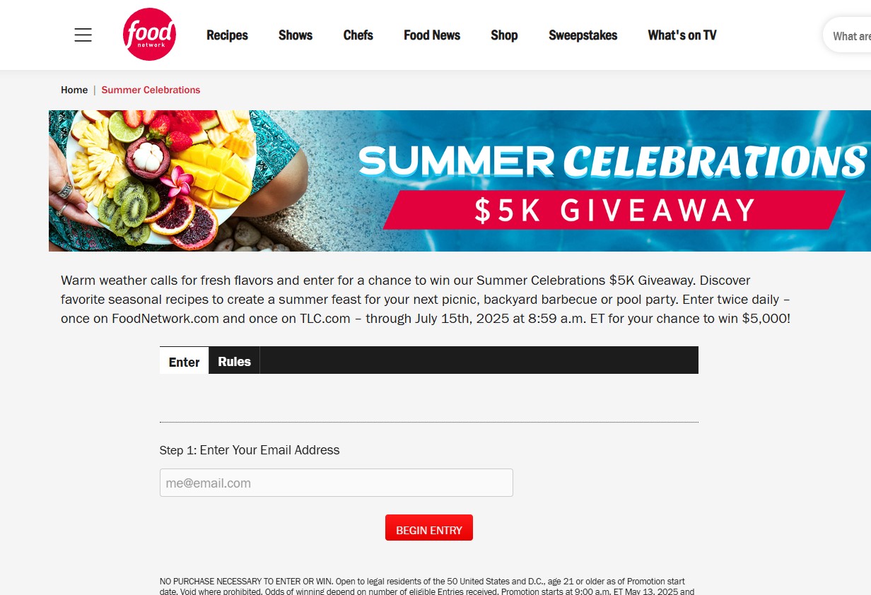 Food Network Giveaway May 2025