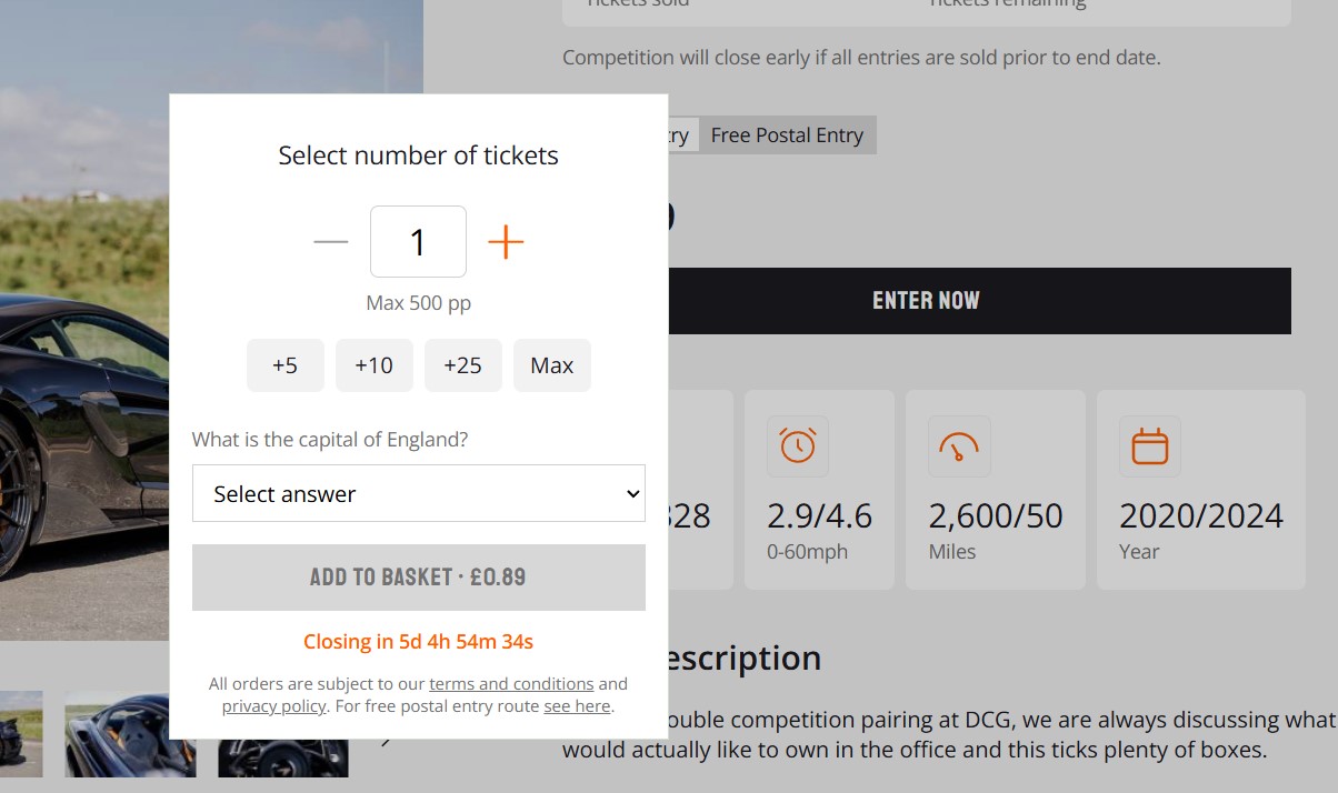 McLaren Giveaway Entree
